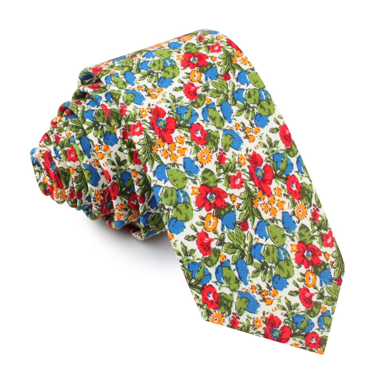 Medellín Flower Skinny Tie | Floral Slim Ties | Mens Narrow