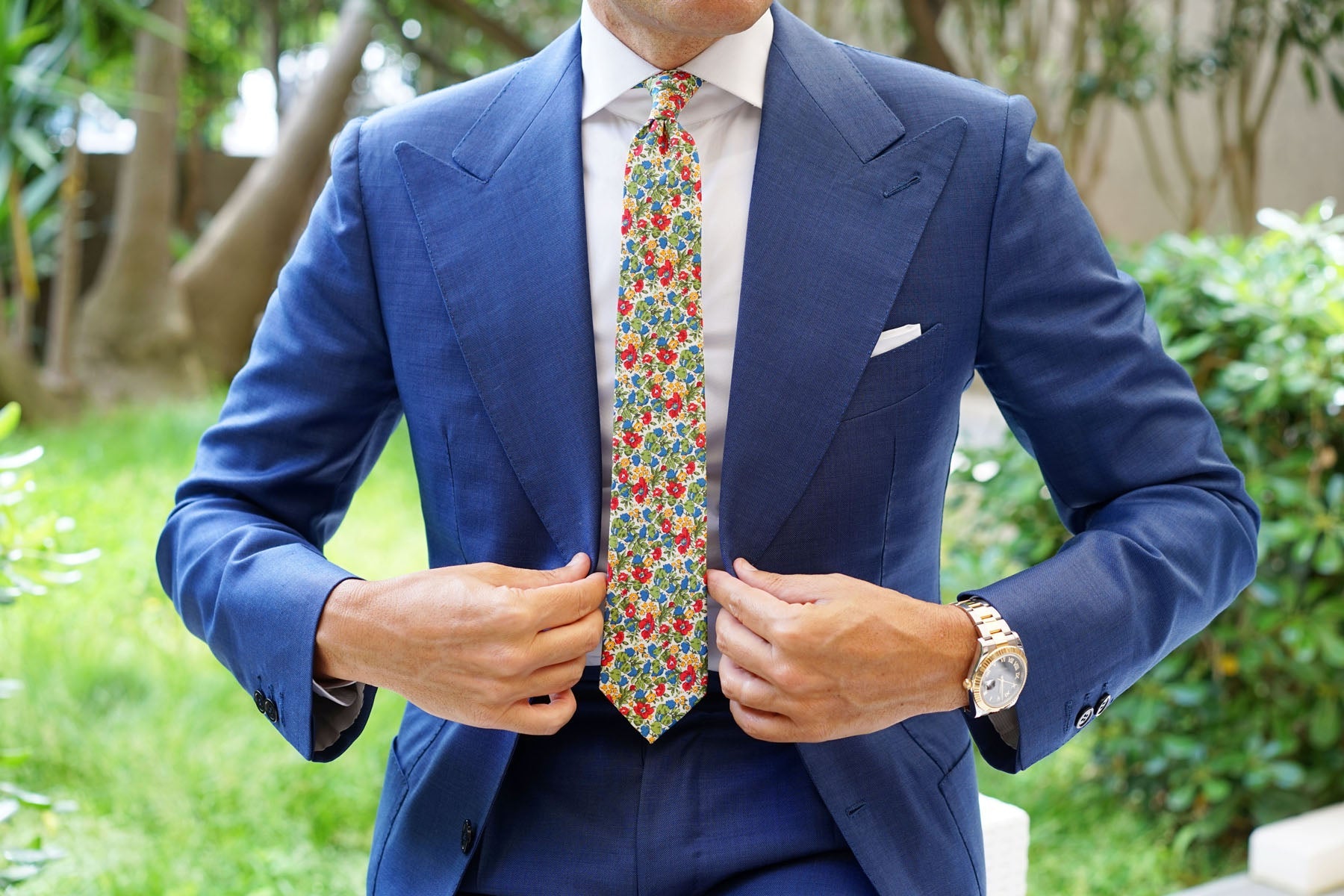 Medellín Flower Skinny Tie | Floral Slim Ties | Mens Narrow