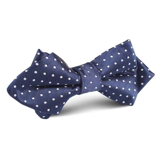 Midnight Blue Mini Pin Dots Diamond Bow Tie