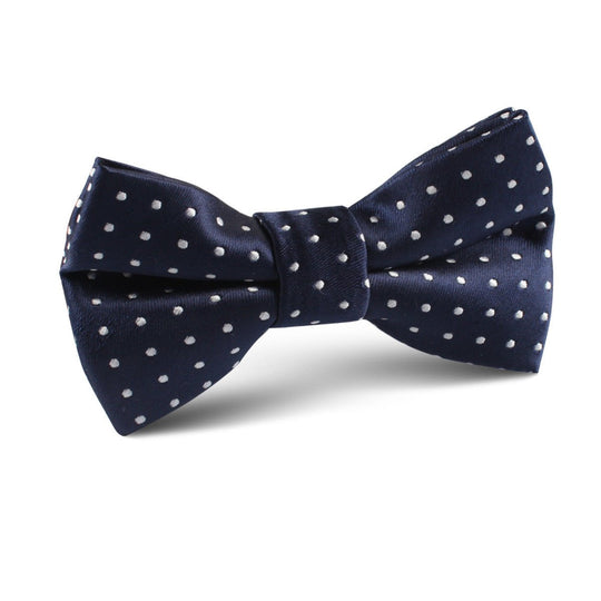 Midnight Blue Mini Pin Dots Kids Bow Tie