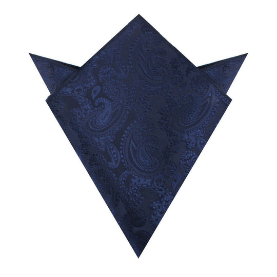 Midnight Navy Paisley Pocket Square