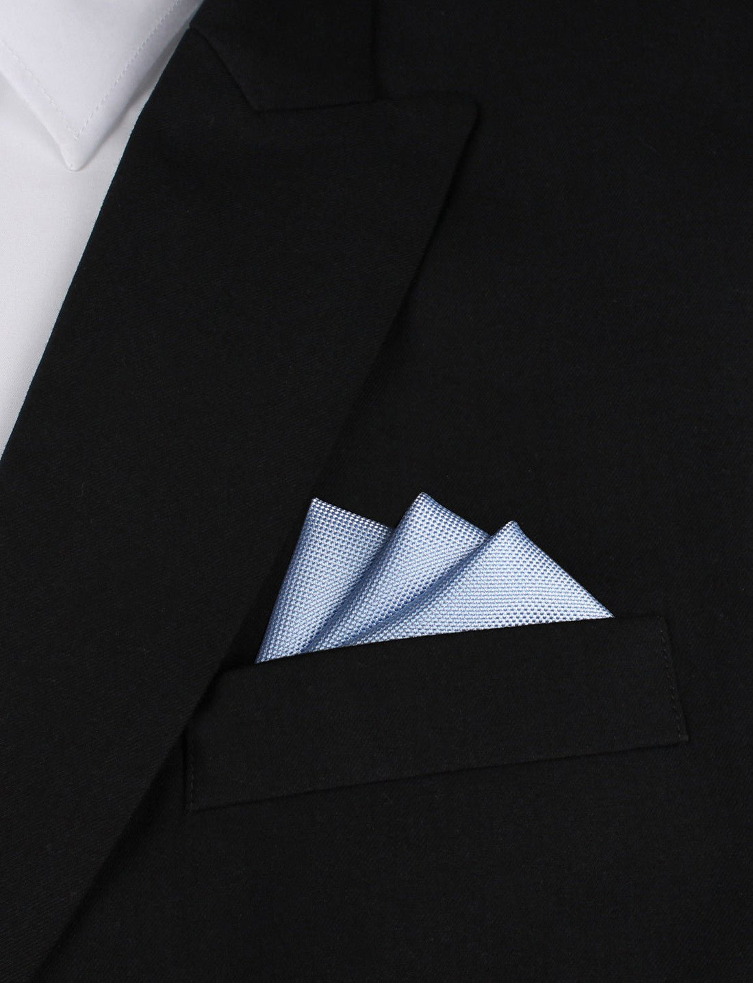 Mint Blue Oxygen Three Point Pocket Square Fold