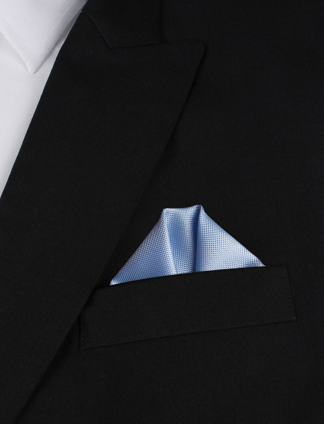 Mint Blue Winged Puff Pocket Square Fold