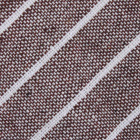 Mocha Brown Pinstripe Linen Pocket Square