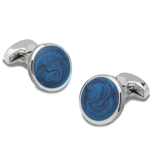 Mother of Pearl Blue Cufflinks