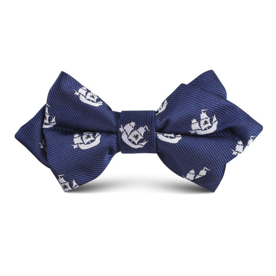 Nautical Pirate Ship Kids Diamond Bow Tie