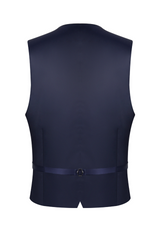 Navy Blue Tailored Waistcoat Vest Back