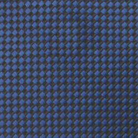 Navy Blue Basket Weave Checkered Pocket Square