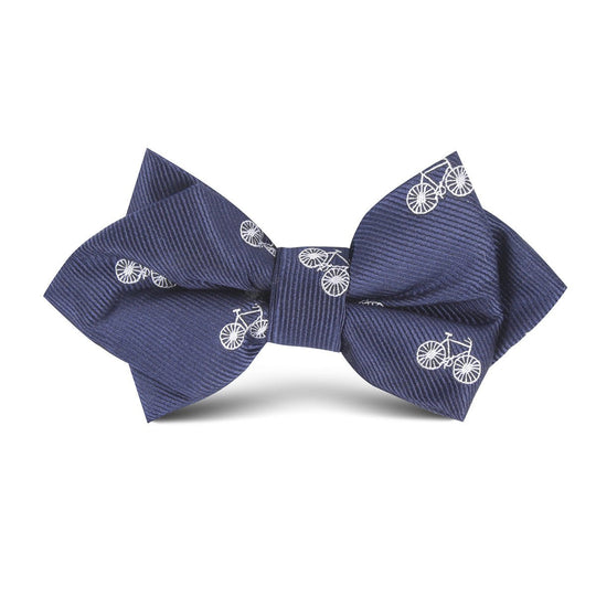 Navy Blue French Bicycle Kids Diamond Bow Tie