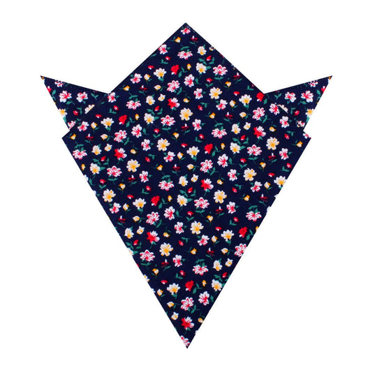 Navy Blue Liberty Floral Flower Pocket Square
