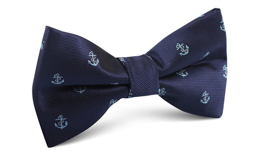 Navy Blue Sail Anchor Bow Tie