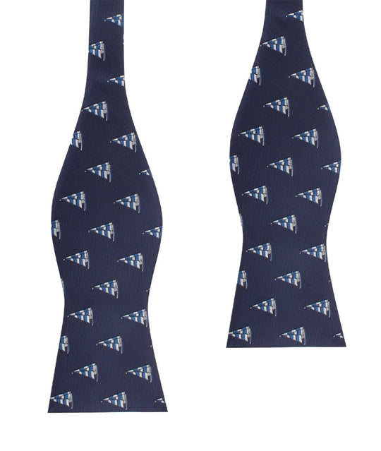 Navy Blue Sailor Boat Self Tie Bow Tie