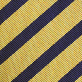 Navy Stripe Yellow Twill Pocket Square