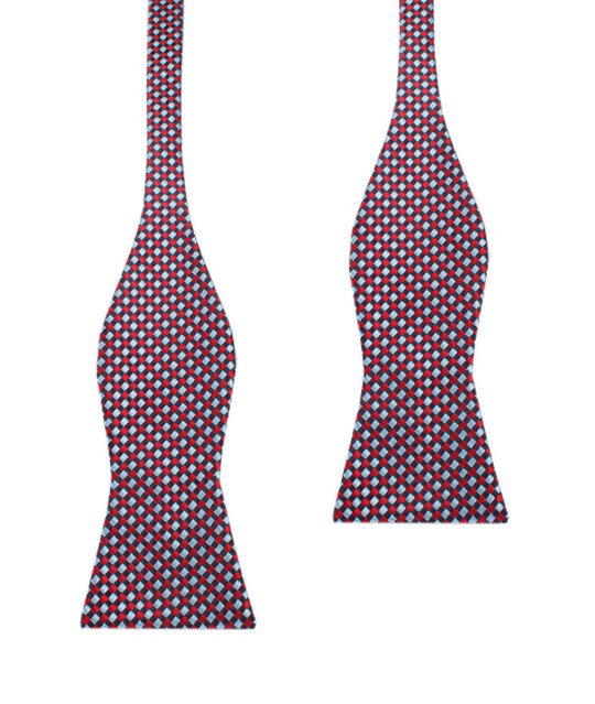 Navy and Light Blue Red Checkered - Bow Tie (Untied)