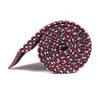 Navy and Light Blue Red Checkered Tie Side View