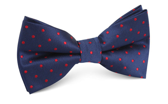 Navy on Red Mini Pin Dots Bow Tie
