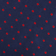 Navy on Red Mini Pin Dots Fabric Mens Diamond Bowtie