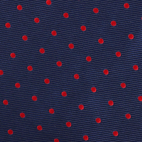 Navy on Red Mini Pin Dots Pocket Square