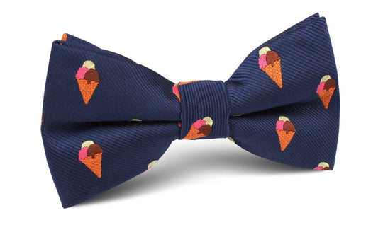 Neapolitan Ice Cream Cone Bow Tie