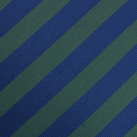 Oxford Blue & Dark Green Striped Pocket Square