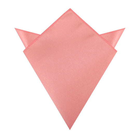 Parfait Coral Satin Pocket Square
