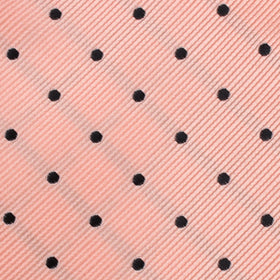 Peach on Black Polka Dots Pocket Square