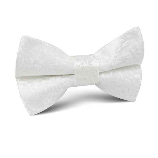 Pearl White Paris Floral Kids Bow Tie