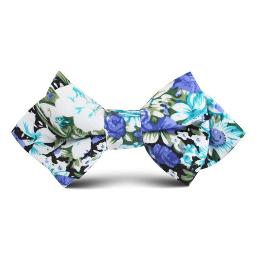 Pianosa Purple Floral Kids Diamond Bow Tie