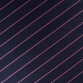 Pink Striped Navy Blue Herringbone Pocket Square