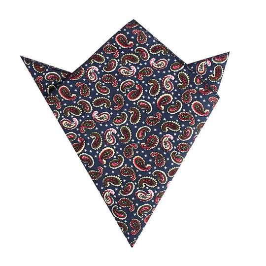 Prague Paisley Blue Floral Pocket Square