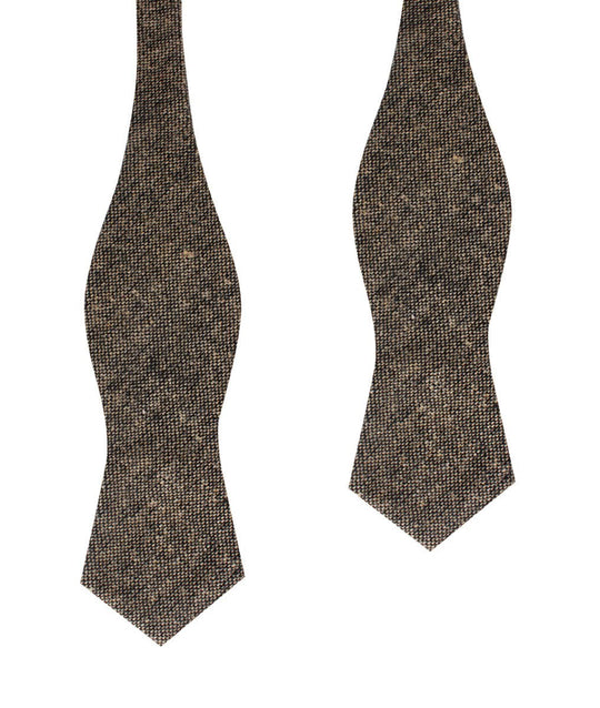 Raw Cocoa Sharkskin Diamond Self Bow Tie