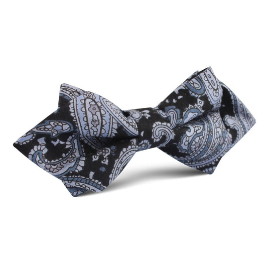 Ross Archipelago Black Paisley Diamond Bow Tie
