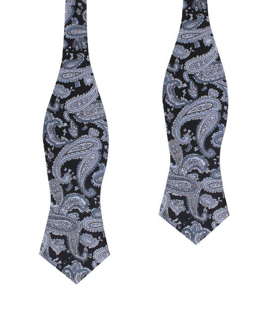 Ross Archipelago Black Paisley Diamond Self Bow Tie