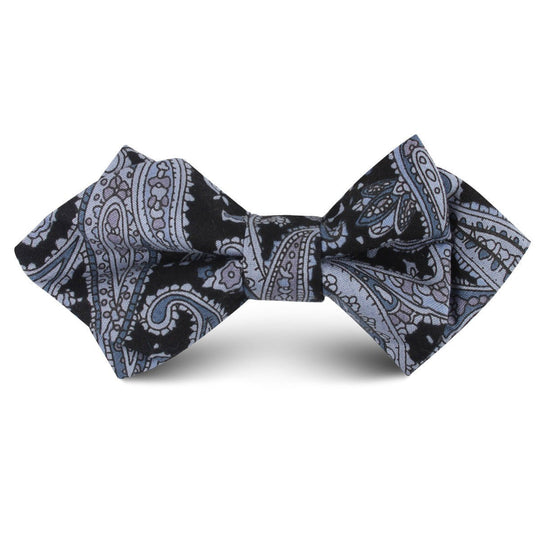 Ross Archipelago Black Paisley Kids Diamond Bow Tie