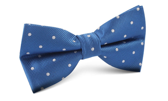 Royal Blue with White Polka Dots Bow Tie