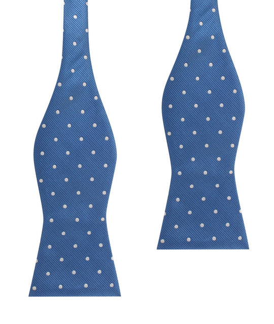 Royal Blue with White Polka Dots Self Tie Bow Tie