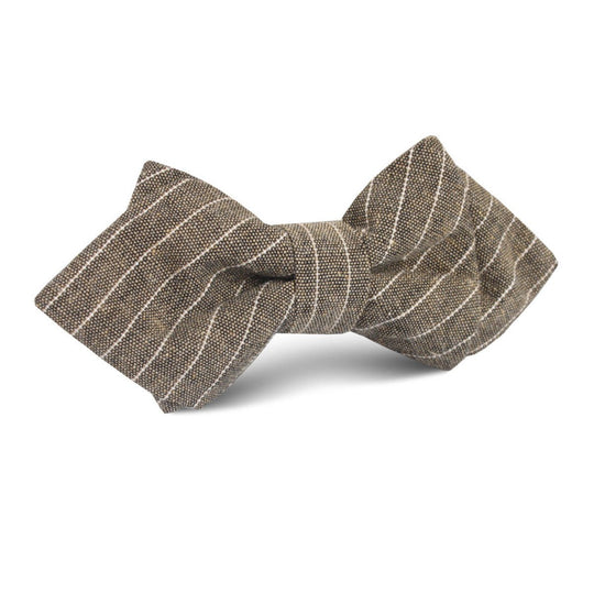 Sandman Linen Pinstripe Diamond Bow Tie