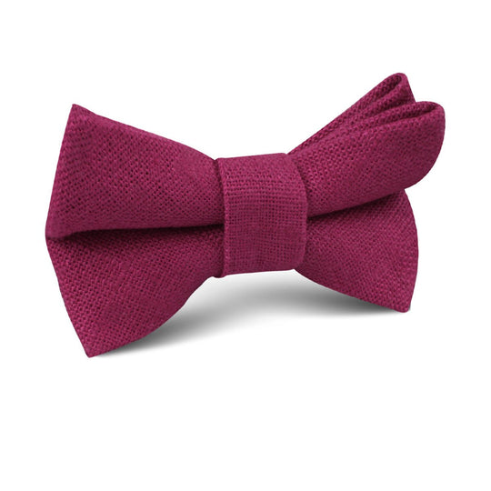 Sangria Slub Linen Kids Bow Tie