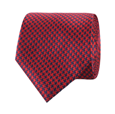 Scarlet Red Houndstooth Tie