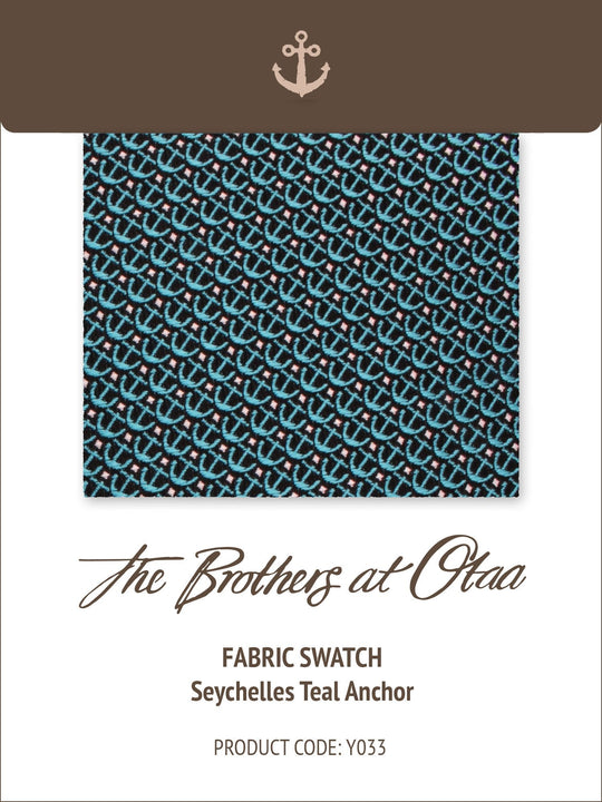 Fabric Swatch (Y033) - Seychelles Teal Anchor