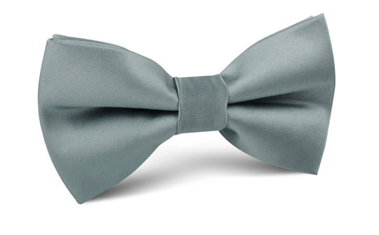 Silver Sage Satin Bow Tie
