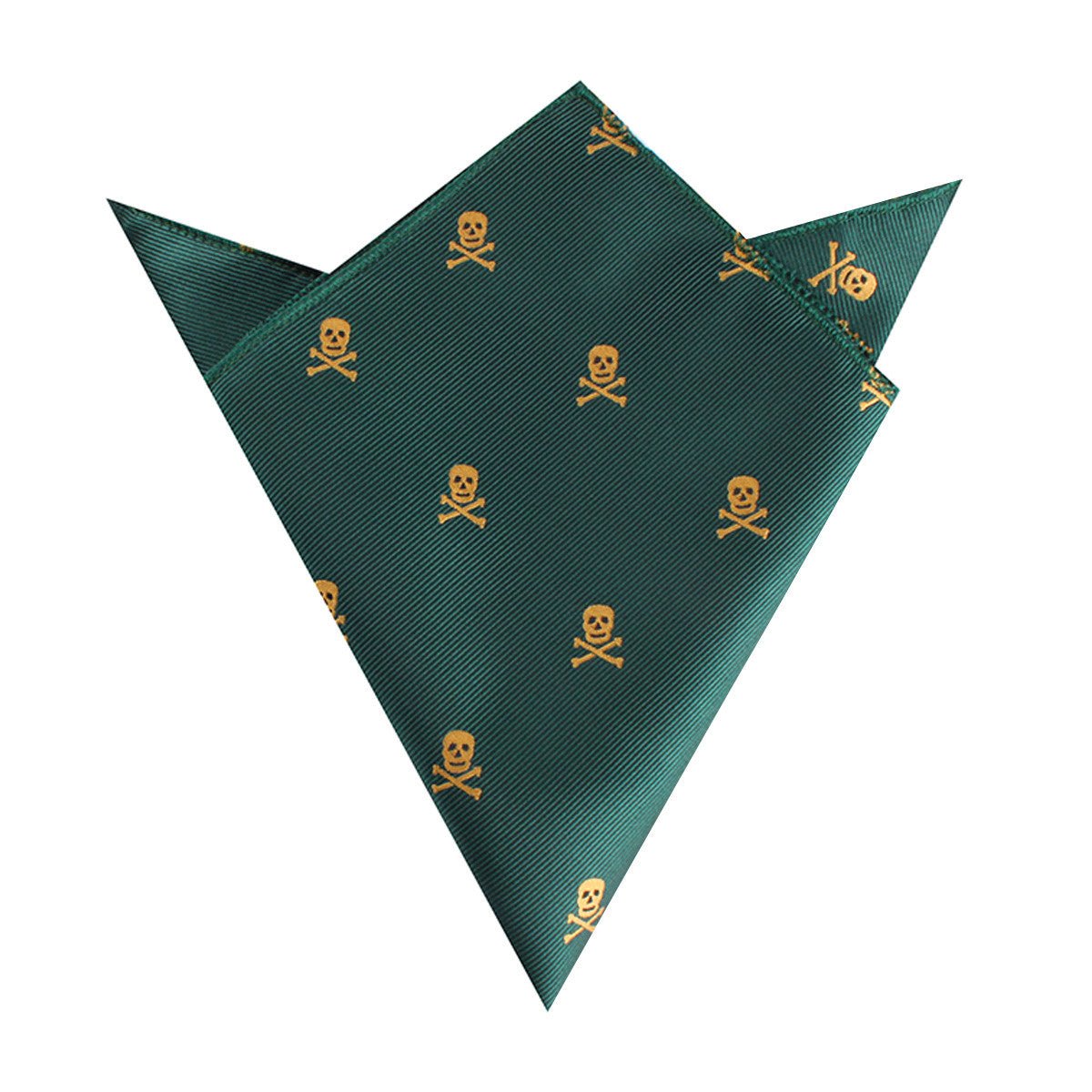 Skull & Crossbones Green Pocket Square | Mens Squares Handkerchiefs | OTAA