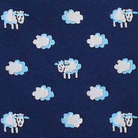 Sleepy Sheep Blue Pocket Square