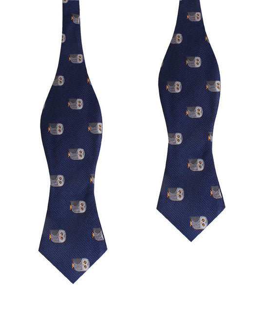 Southern Grey Owl Diamond Self Bow Tie