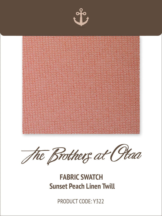 Fabric Swatch (Y322) - Sunset Peach Linen Twill