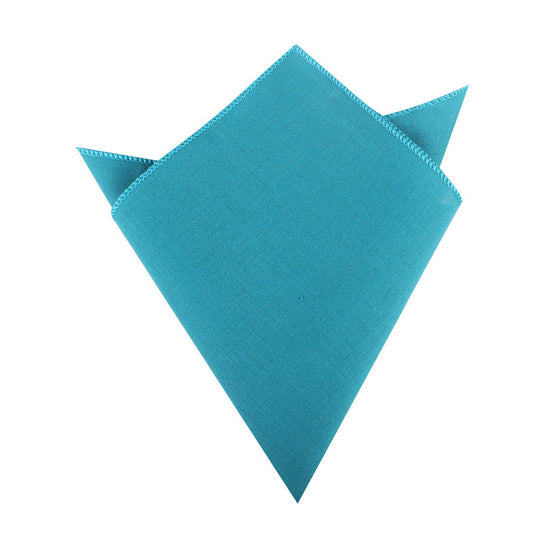 Teal Slub Linen Pocket Square