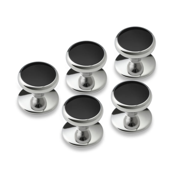dress shirt studs The Black Pearl Silver Tuxedo Shirt Studs | Men's Shirt Studs | Shirt Studs
