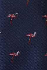 The Navy Blue Pink Flamingo Kids Necktie Fabric