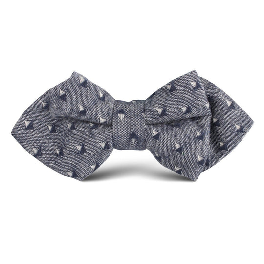 Inception Navy Linen Kids Diamond Bow Tie