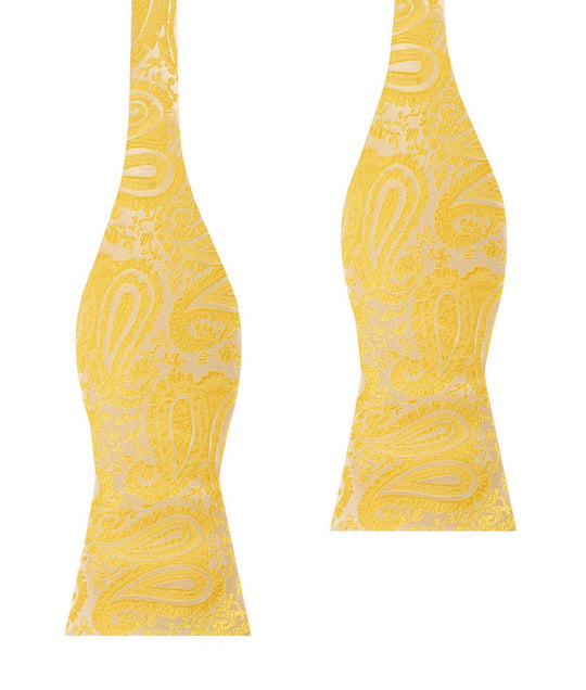 Tuscan Sun Yellow Paisley Self Bow Tie